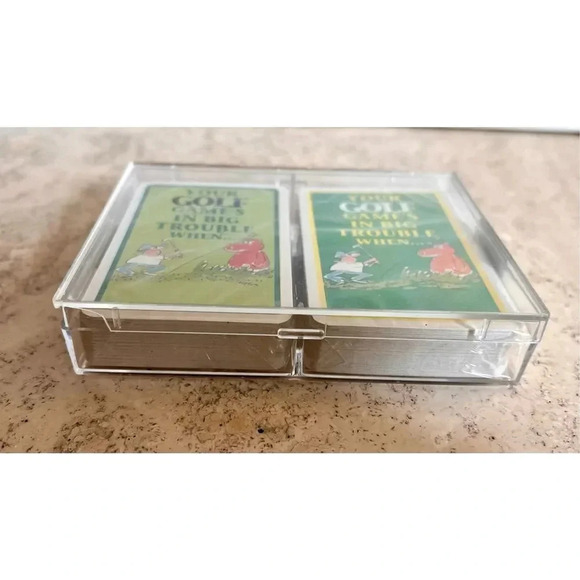 Vintage Golf Game Trouble Comedy Bridge Playing Cards Double Deck Funny Sealed N - Picture 2 of 7